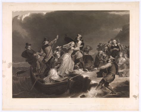 The Landing of the Pilgrims at Plymouth, A Visionary Scene Embracing Bold Colors and Dramatic Composition!